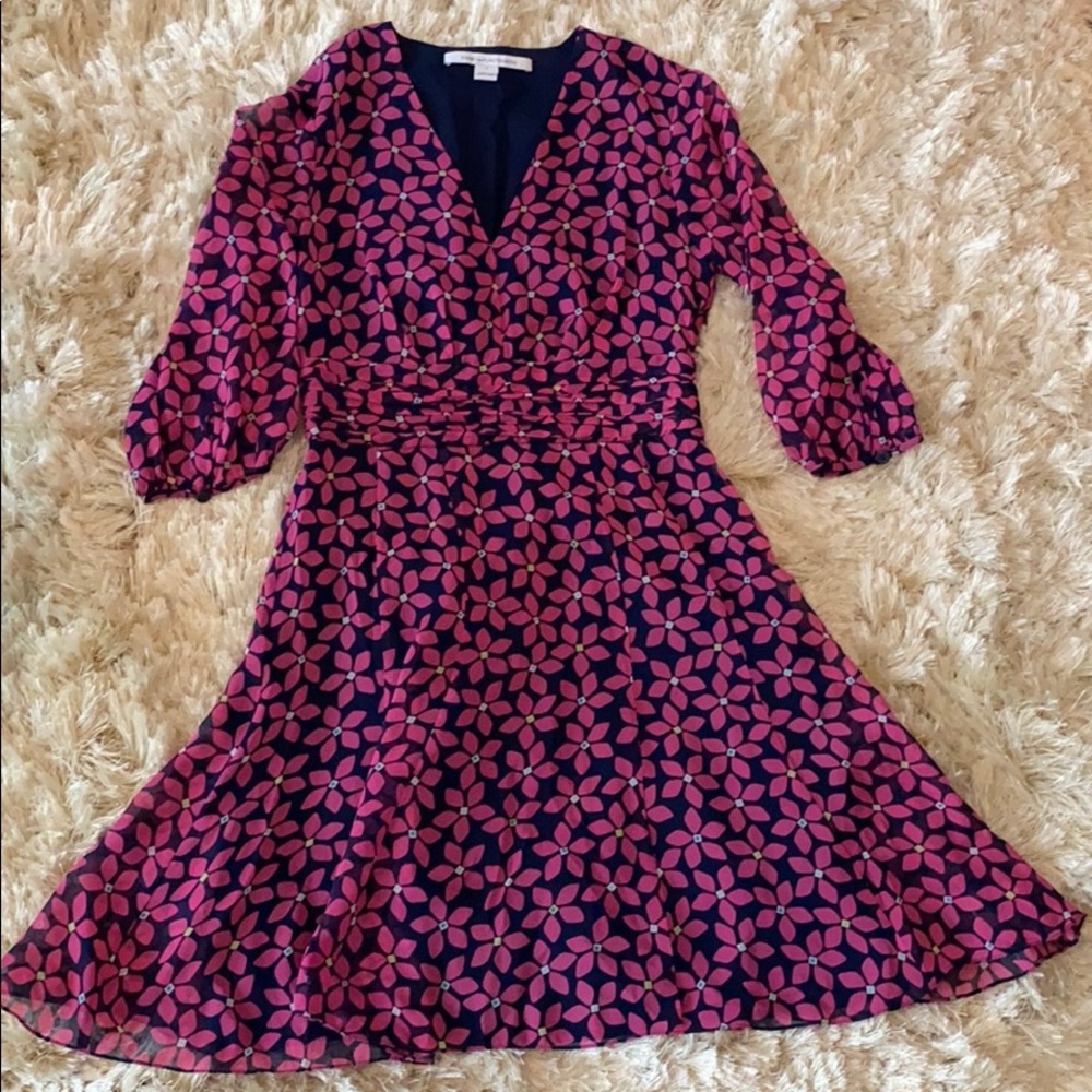 DVF Silk Pink Floral Dress